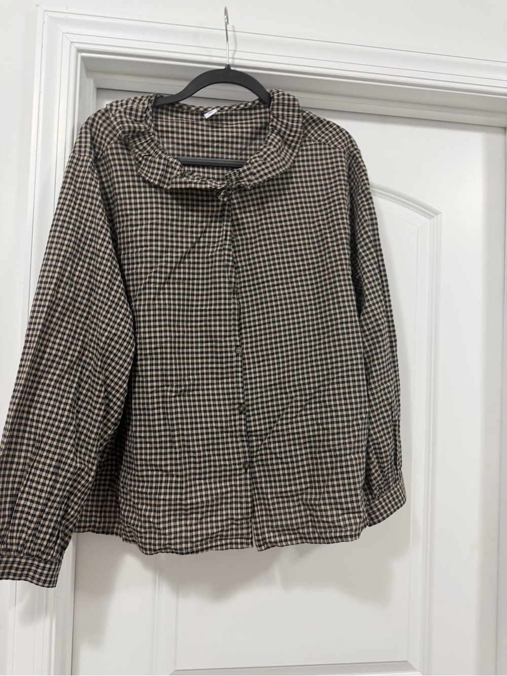 Old Navy Black and Cream Gingham Button-Front Cardigan